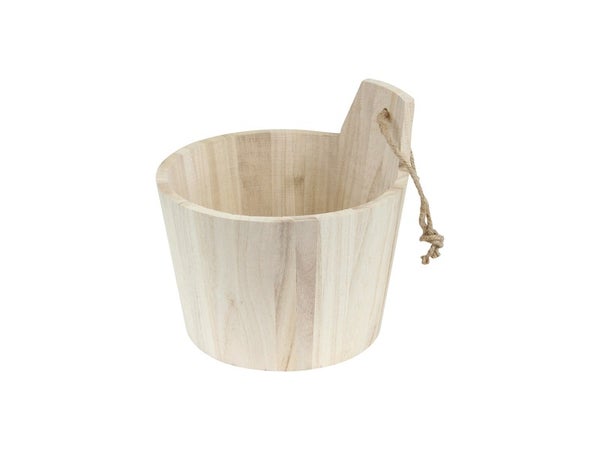 Panier à rangement en bois naturel Oslo, H.16.5 x l.16 cm beige / pin naturel