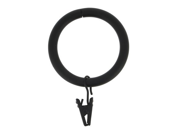 Lot de 10 anneaux tringle à rideau Atelier 28 mm acier noir mat