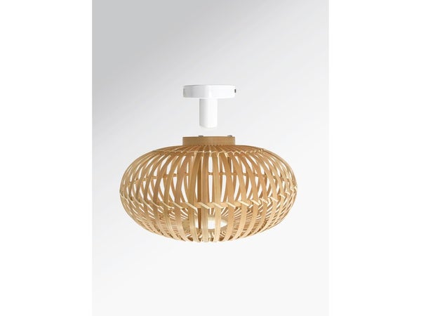 Plafonnier SDB, nature, 1xE27 bambou LUSSIOL Manille D.38 cm