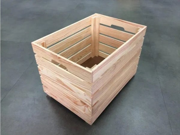 Caisse en pin brut Creabox, 50 x 35 x 35 cm