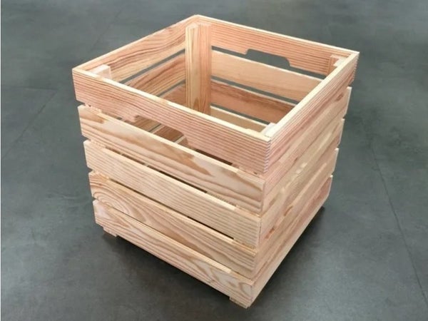 Caisse en pin brut Creabox, 35 x 35 x 35 cm