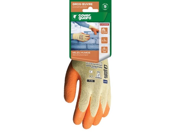 Gants de manutention (gros travaux) en latex 1LACO0P008, taille 8