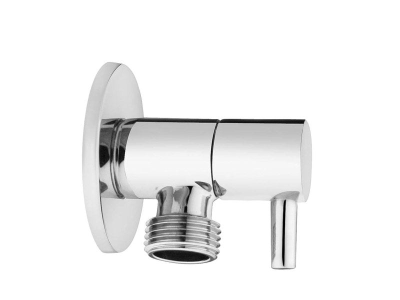 Kit robinet d'arrêt WC + flexible + joint laiton nickelé