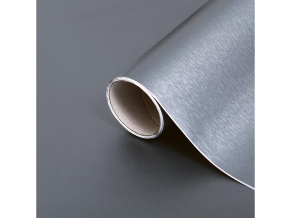 Rouleau adhésif décoratif Platino, acier, 45 cm x 200 cm