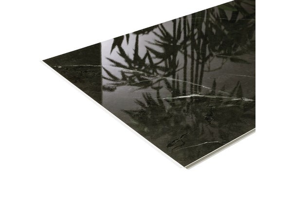 Dalle murale PVC sans bois noir brillant ARTENS, L.70 x l.40 cm, Ep.4.2 mm