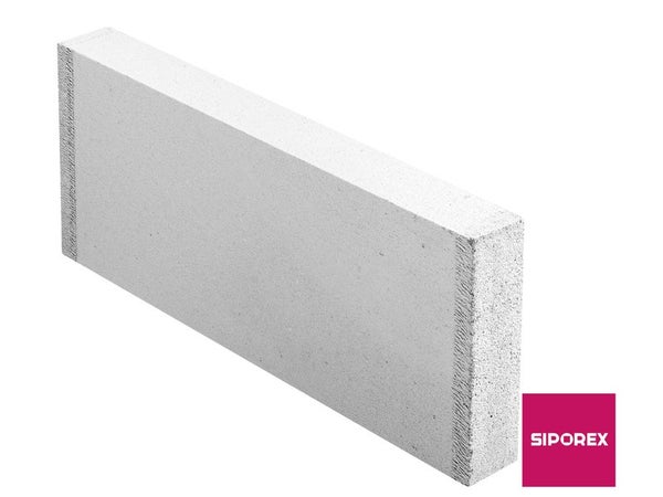 Carreau de beton cellulaire lisse L.62.5 x H.25 x Ep.7 cm SIPOREX