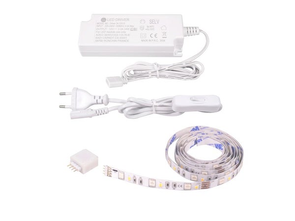 Kit ruban LED 1.5m multicolore et blanc 4000K Ledflexi INSPIRE