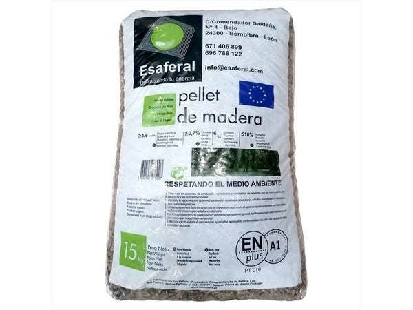 Granulés de bois EASAFERAL & TEC PELLETS sac de 15 kg