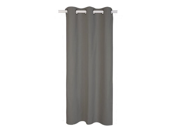 Rideau occultant aspect lin, Aleyna gris anthracite l.140 x H.280 cm