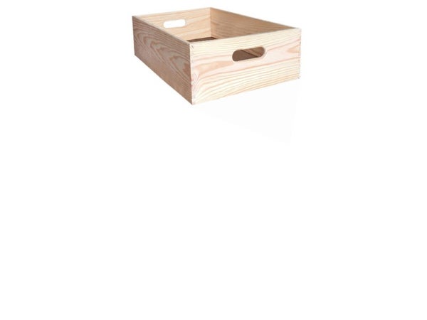 1 caisse bois beige l.40 x P.60 x H.15 cm