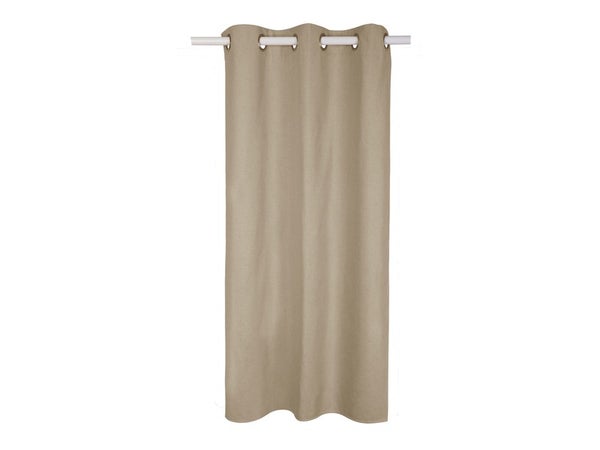 Rideau occultant aspect lin , Aleyna beige  l.140 x H.280 cm