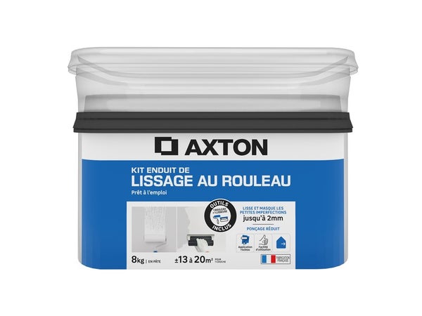 Enduit de lissage au rouleau en pâte + outils, AXTON, 8 kg