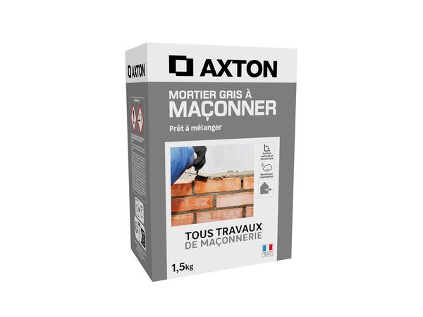 Mortier a maconner gris AXTON, 1,5 kg