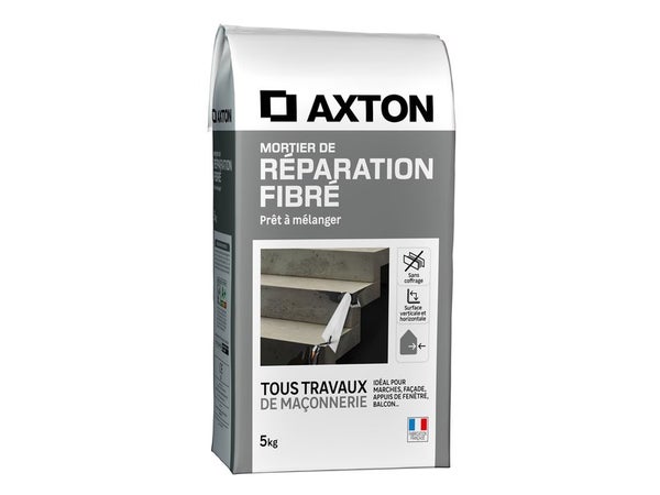 Mortier de reparation fibre gris AXTON, 5 kg