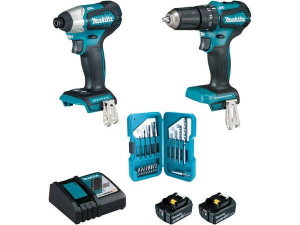 Pack de 2 outils sans fil MAKITA, 18 V 5 Ah, 2 batteries
