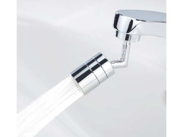 Aérateur pour robinet, avec 2 jets d'eau differents et 2 articulations