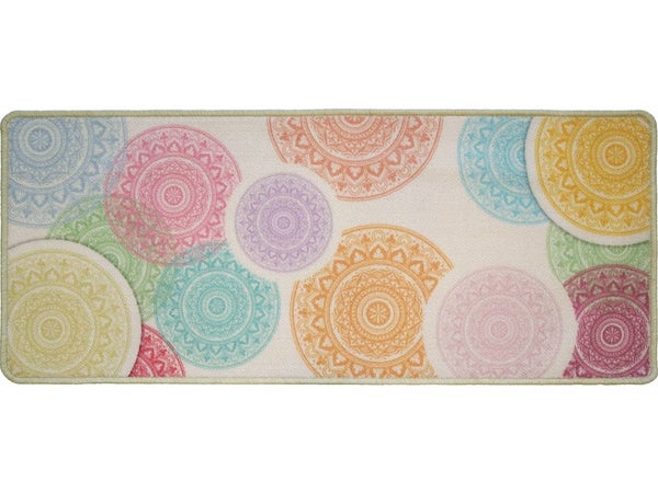 Tapis decoratif multicouleur rectangulaire, l.50 x L.120 cm Dcuis50120pastel