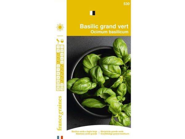Sachet graines basilic grand vert, FRANCE GRAINES, 1.5 g