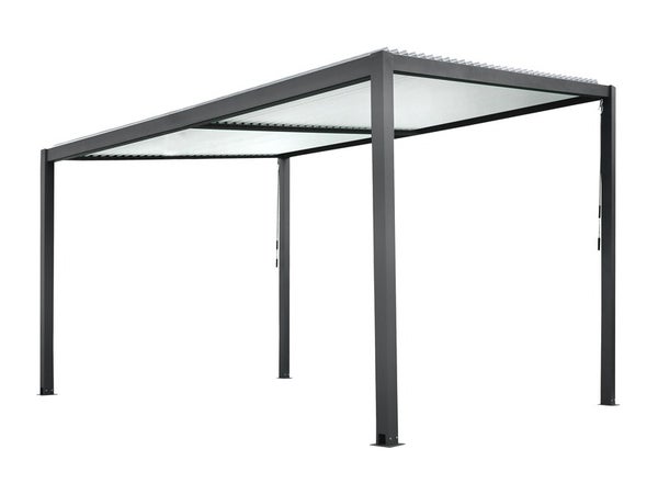 Pergola autoportante en aluminium, DCB GARDEN, 12.4 m², noir