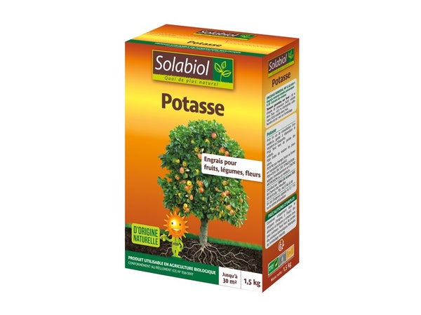 Engrais Potasse pour fruits, légumes et fleurs, SOLABIOL,  1.5 kg