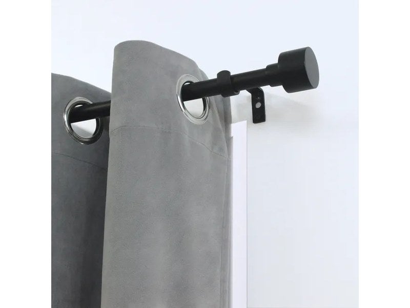 Kit de tringle à rideau Koky Diam.25 mm noir 160 à 300 cm