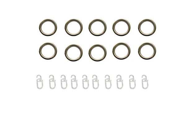 Lot de 10 anneaux anneau 19 mm fer dore brosse