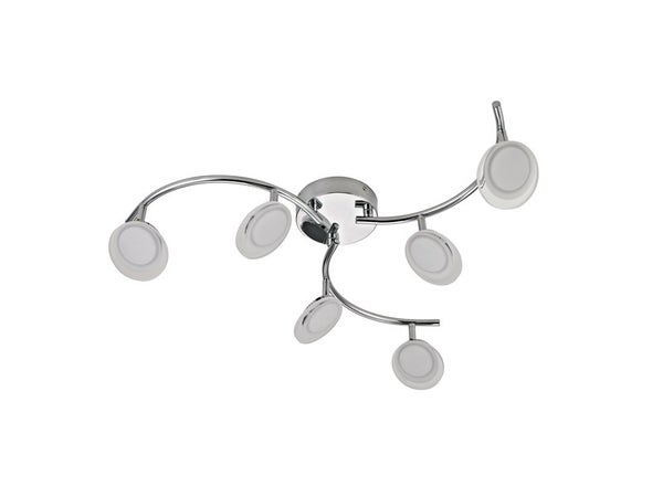 Plafonnier moderne à 6 têtes module led Loob, INSPIRE, diam. 12 cm chrome