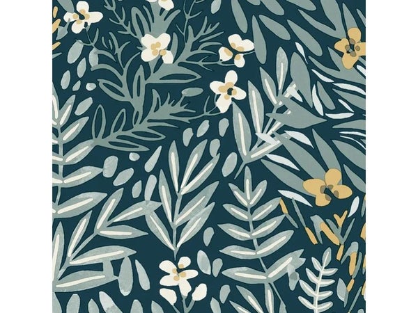Papier peint vinyle Jardin fleuri jaune