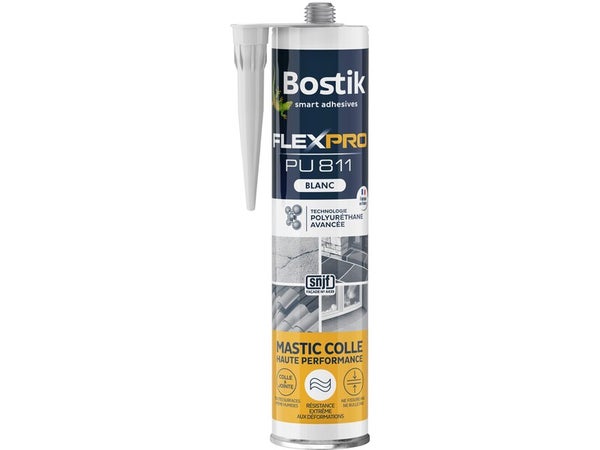 Mastic colle BOSTIK Flexpro pu 811, 300 ml blanc