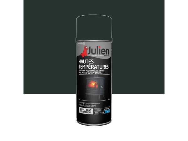 Bombe de peinture Hautes températures JULIEN gris fonte mat 400 ml