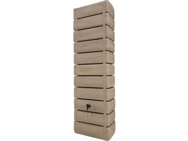 Récupérateur d'eau aérien rectangulaire mural, BELLI Wood, 300 litres, imitation bois