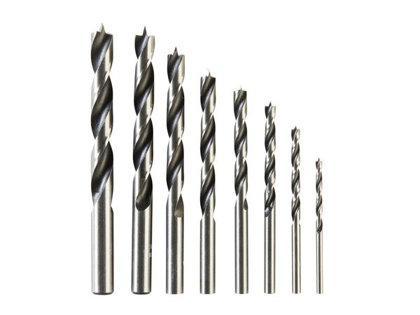 Lot de 8 forets à bois, DEXTER, diam. 3 à 10 mm