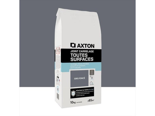 Joint tout type de carrelage et mosaique AXTON gris fonce 10  kg