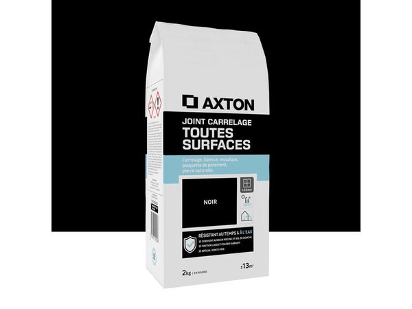Joint tout type de carrelage et mosaique AXTON noir 2  kg