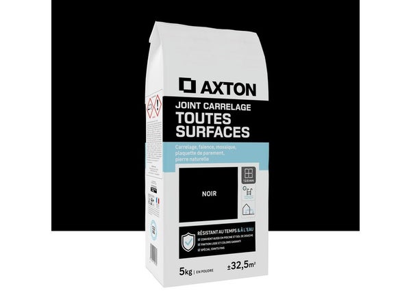Joint tout type de carrelage et mosaique AXTON noir 5 kg