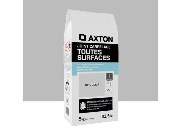 Joint tout type de carrelage et mosaique AXTON gris clair 5 kg