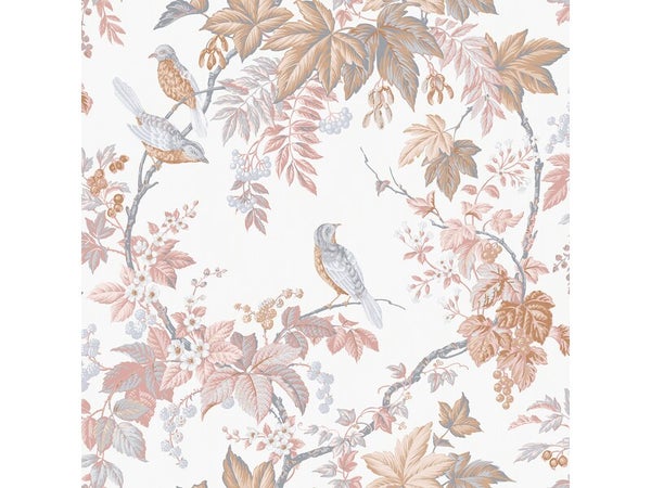 Papier peint Oiseau romantique rose