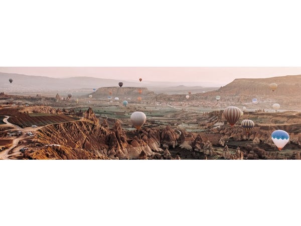 Verre imprimé Glassart montgolfière desert, CEANOTHE l.95.5 x H.95.5 cm multicouleur