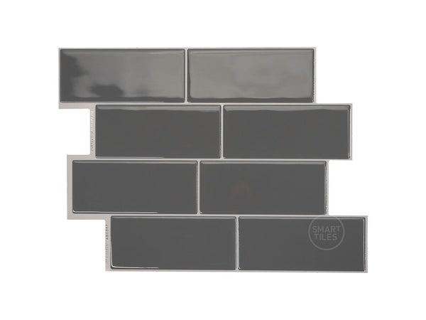 Lot de 4 crédences adhésives Métro, gris, 29.4 cm x 21.3 cm