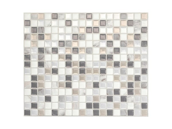 Lot de 4 crédences adhésives Minimo, beige, blanc et gris, 24.5 cm x 29.3 cm