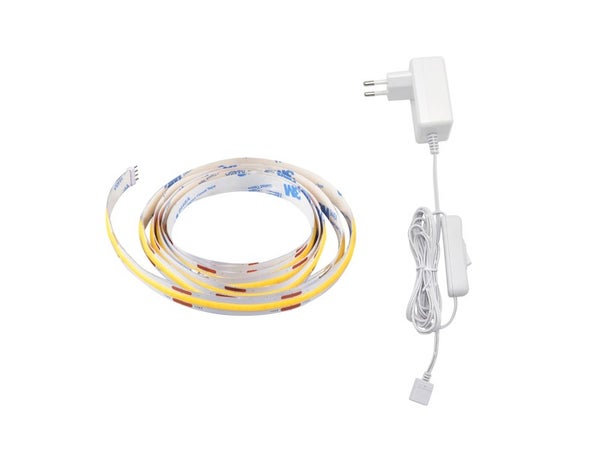 Ruban LED Alimenté par pile - 2M 60 LED Ruban à Pile, Ruban Led Avec  Telecommande, Bandes Lumineuses Adhésives, 8 Modes, Blanc[294] - Cdiscount  Maison