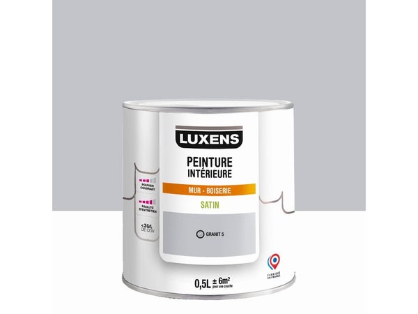 Peinture mur, boiserie granit 5 satin LUXENS Interieure 0.5l
