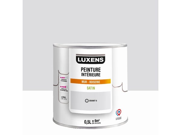 Peinture mur, boiserie granit 6 satin LUXENS Murale 0.5l
