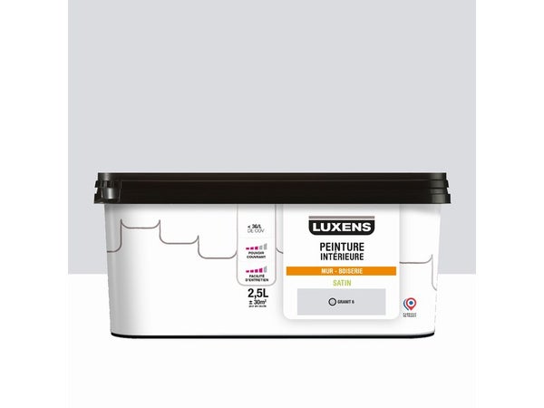 Peinture mur, boiserie granit 6 satin LUXENS Murale 2.5l