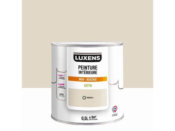 Peinture mur, boiserie paper 2 satin LUXENS Murale 0.5l