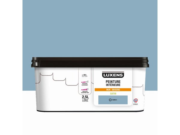 Peinture mur, boiserie fjord 4 satin LUXENS Murale 2.5l