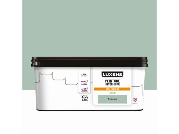 Peinture mur, boiserie cactus 6 satin LUXENS Murale 2.5l