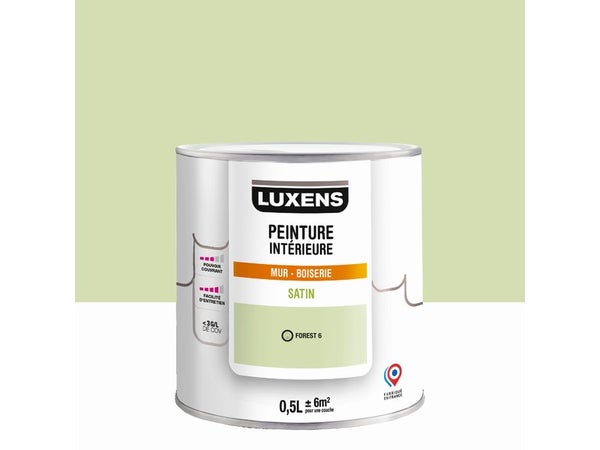 Peinture mur, boiserie forest 6 satin LUXENS Murale 0.5l