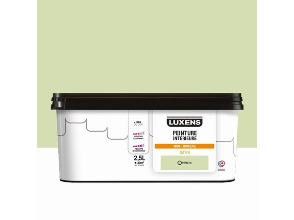 Peinture mur, boiserie forest 6 satin LUXENS Murale 2.5l