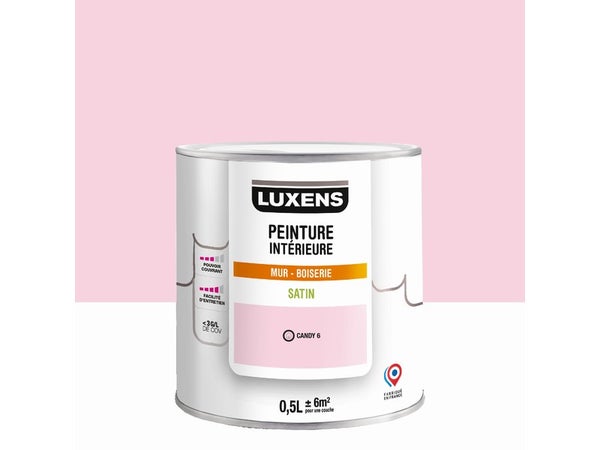 Peinture mur, boiserie candy 6 satin LUXENS Murale 0.5l